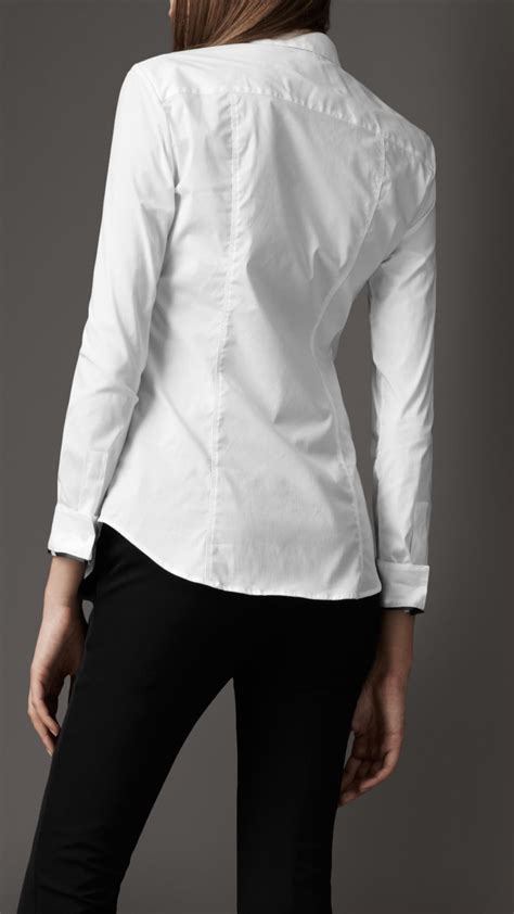 burberry women's white button down shirt|burberry scribble button down shirt.